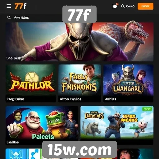 Jogos mais populares disponíveis no 77f